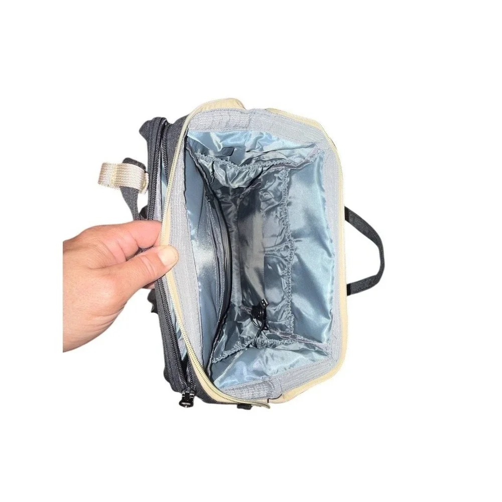 Black & Gold 3-in-1 Baby Diaper Bag Backpack Portable Bassinet Changing Station
